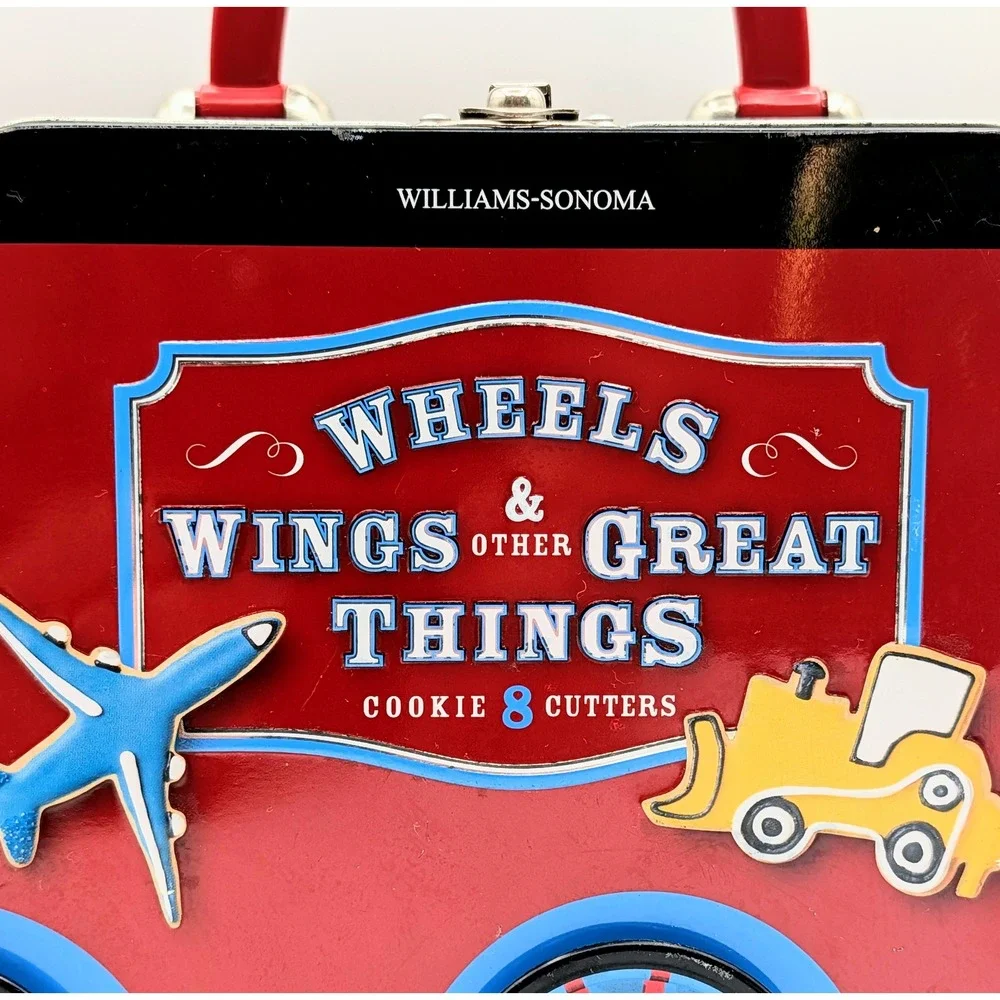 Williams-Sonoma Wheels Wings & Other Great Things 8pc Cookie Cutter Set Tin
